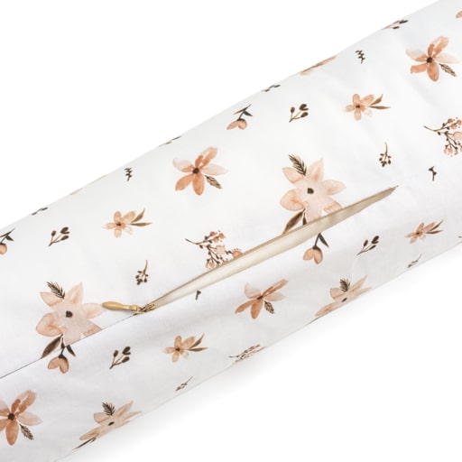 Bed bumper - brown flowers