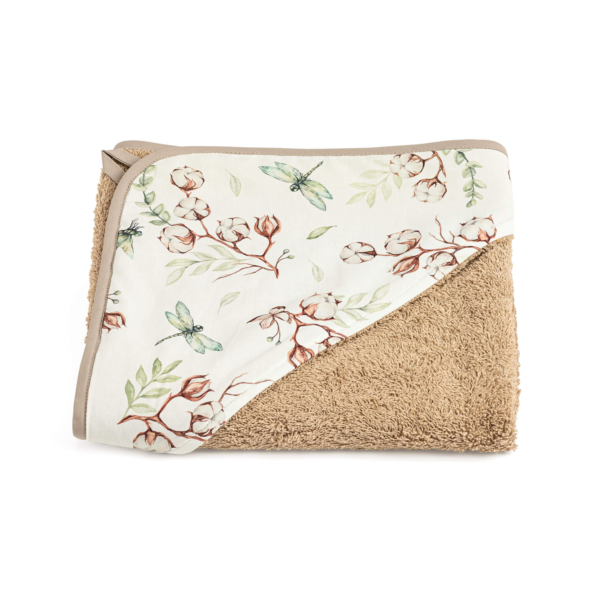 Hooded Towel 75x75 cm - Brown - Dragonfly