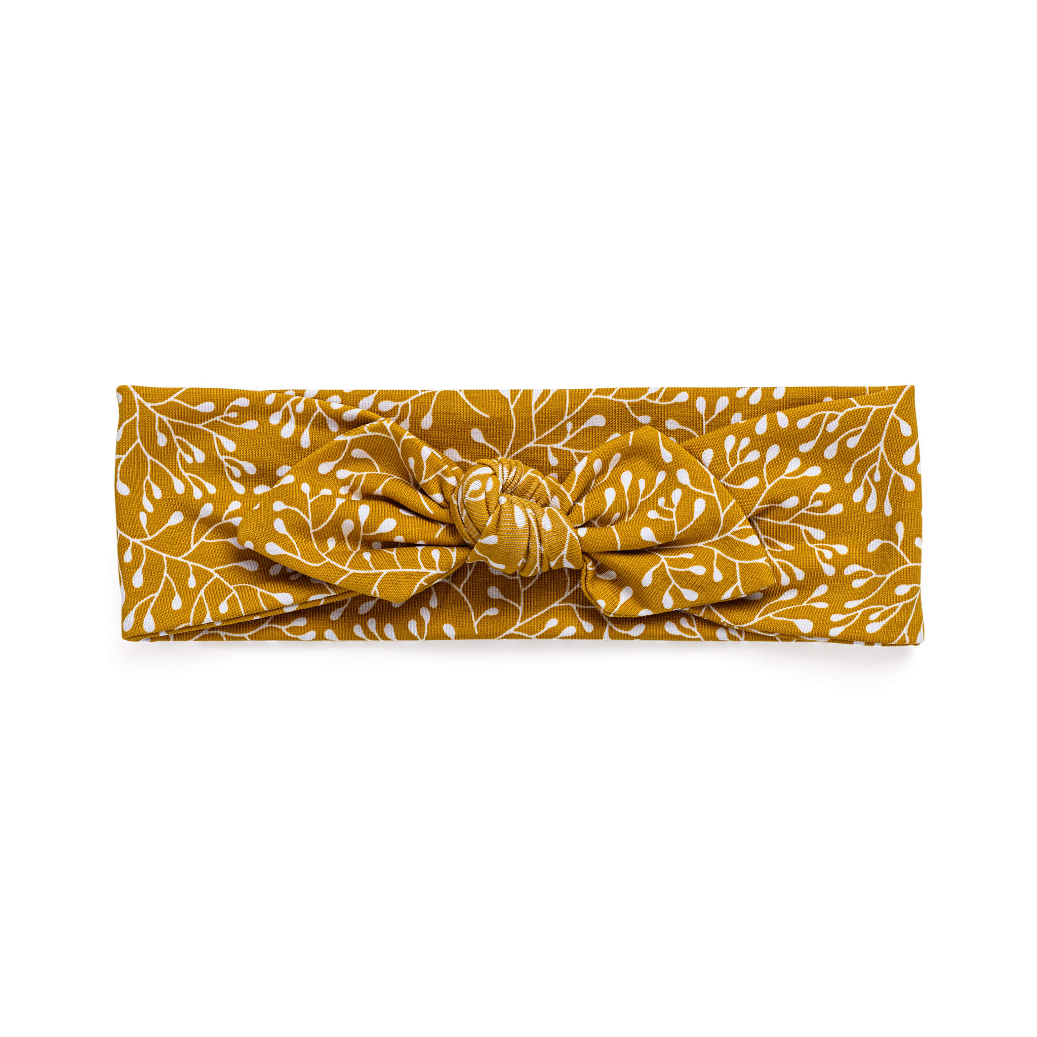 Headband with bow - mustard yellow
