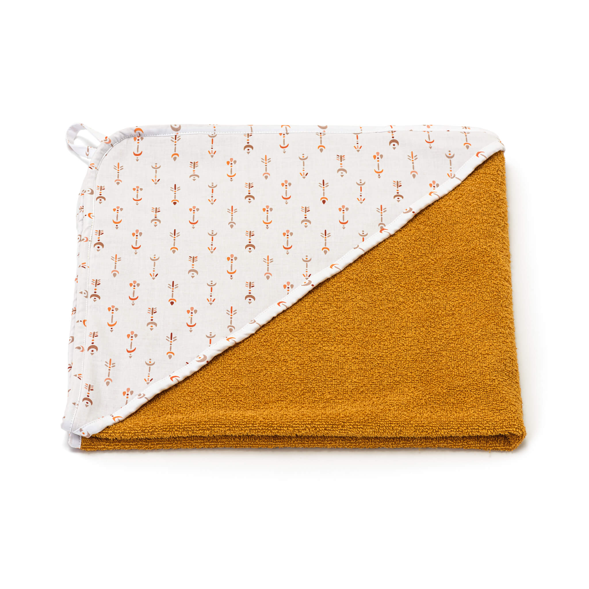 Hooded Towel 75x75 cm - Mustard yellow - Bohemian 
