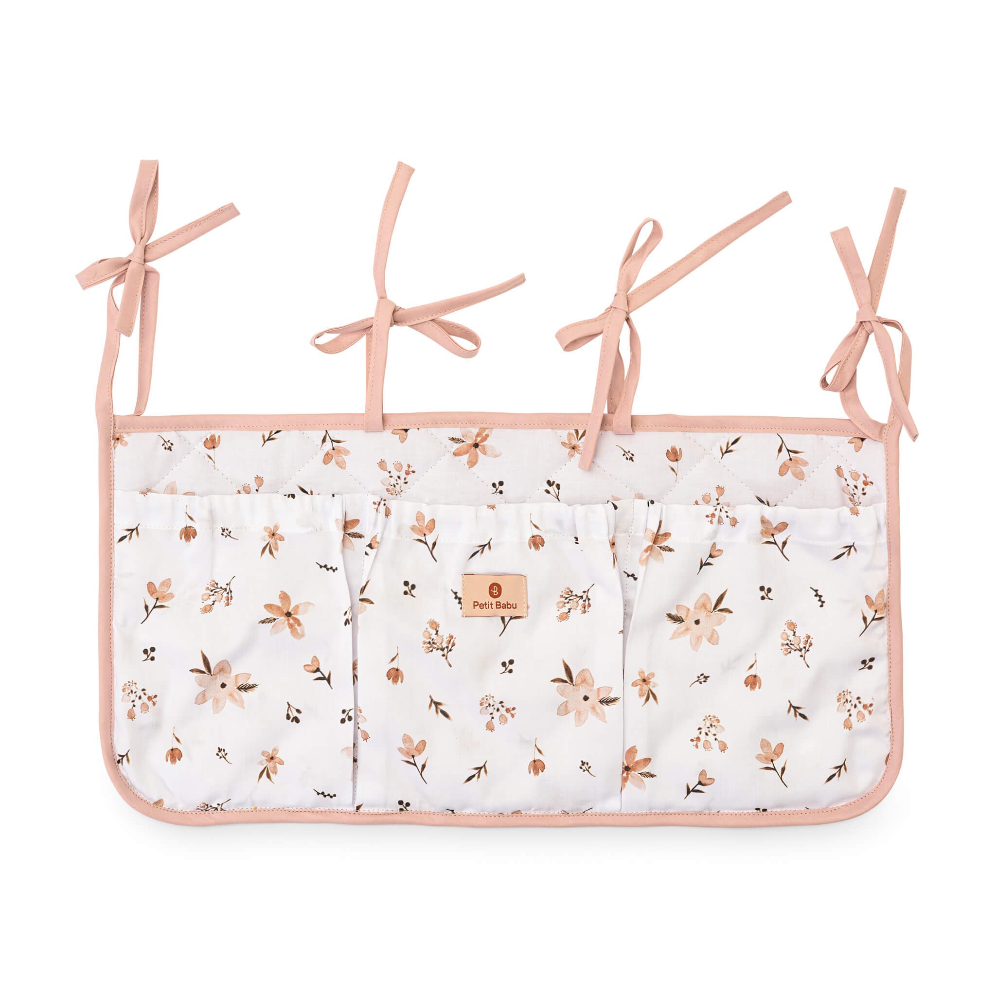 Bed Pocket - Brown flowers
