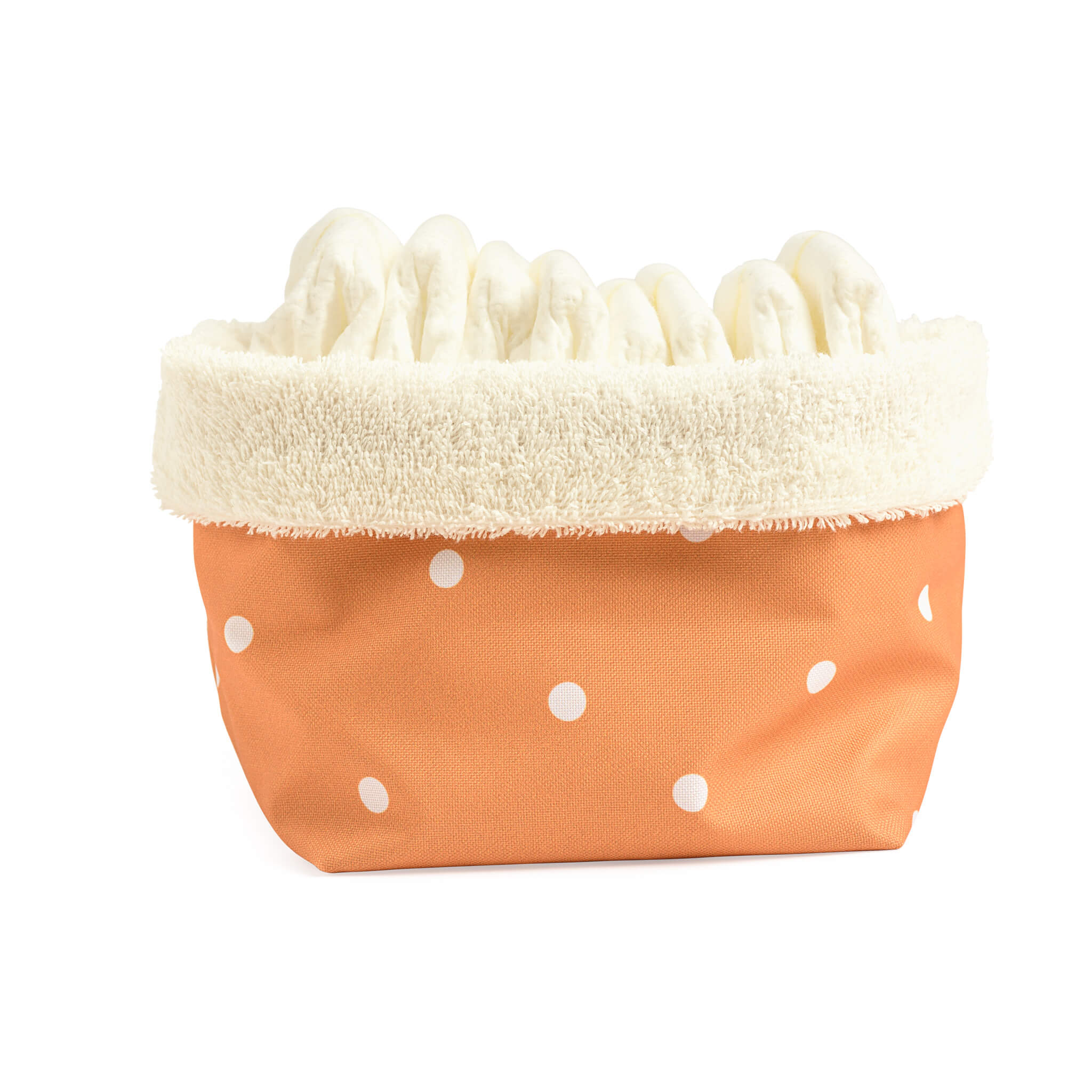 Storage basket - Orange with dots