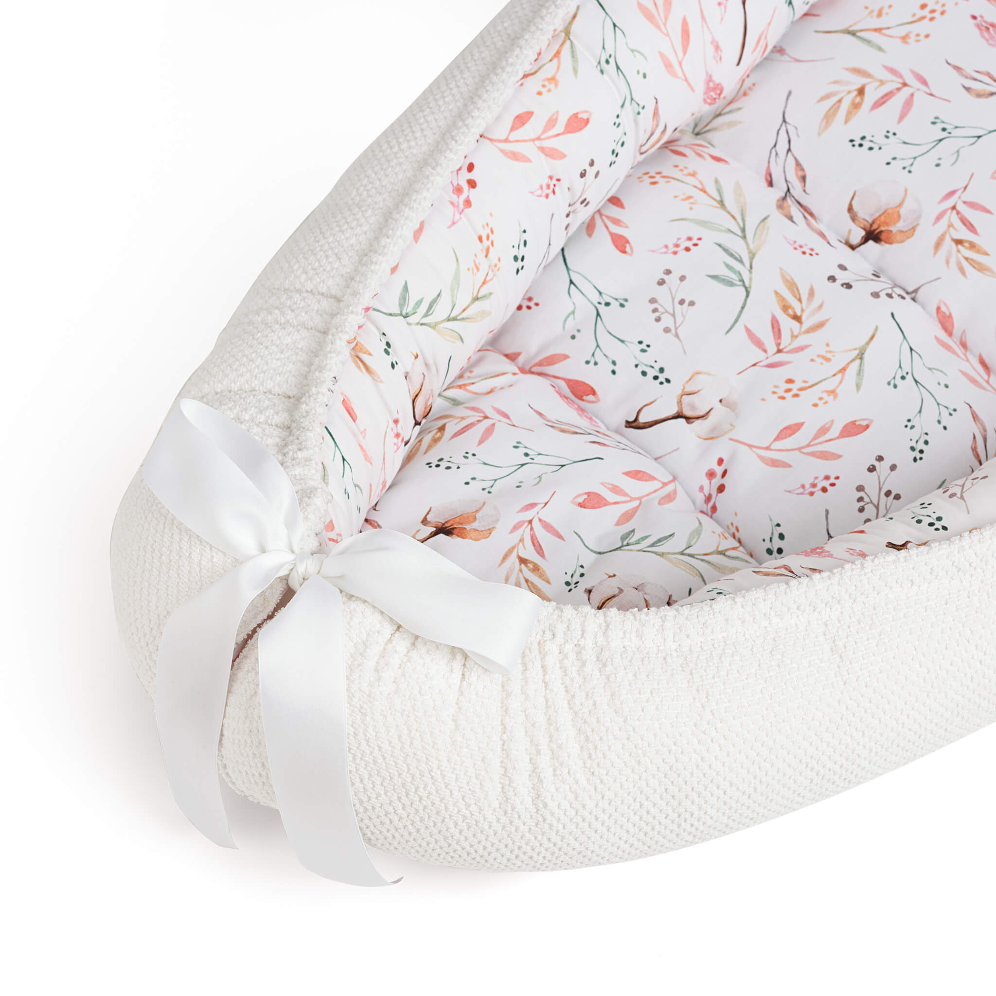 Babynest - Cotton flowers white