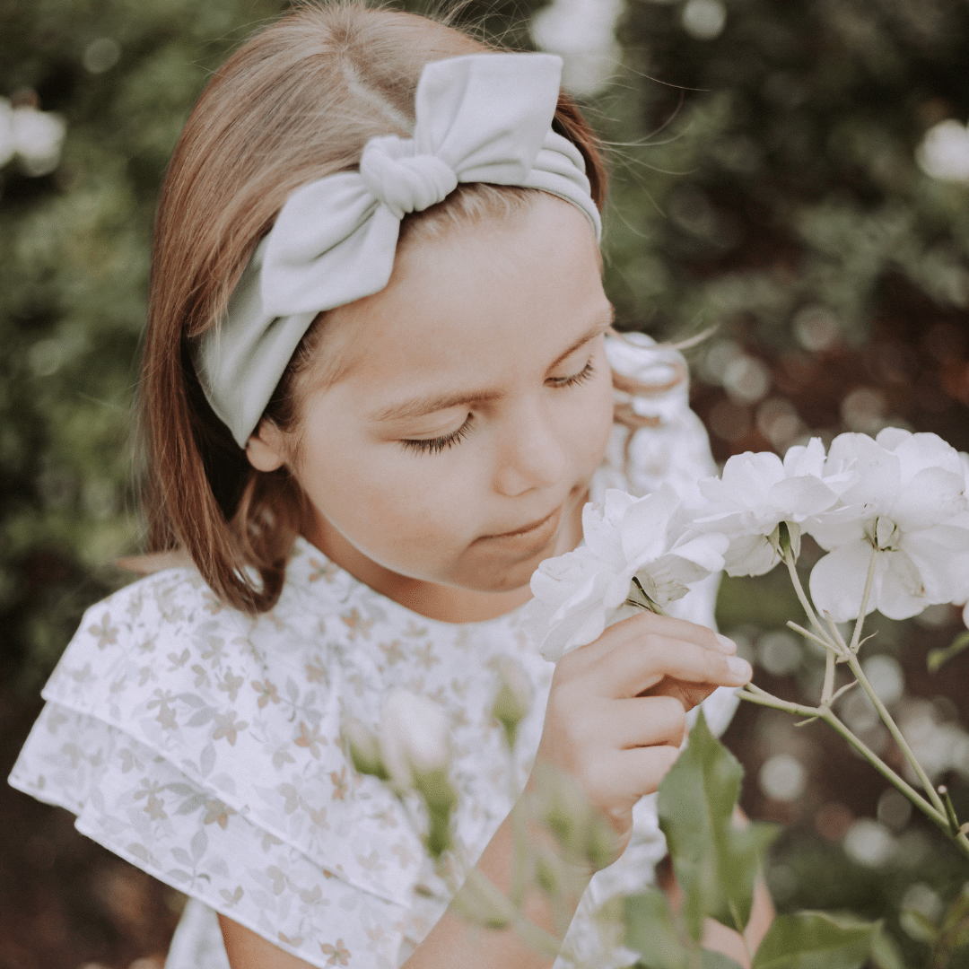 Headband with bow - apple blossom