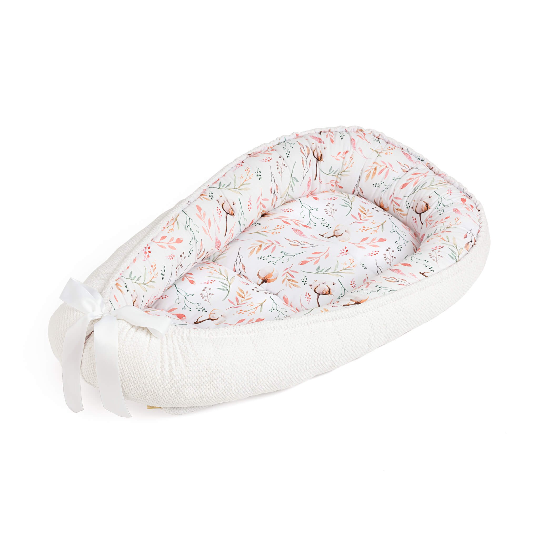 Babynest - Cotton flowers white