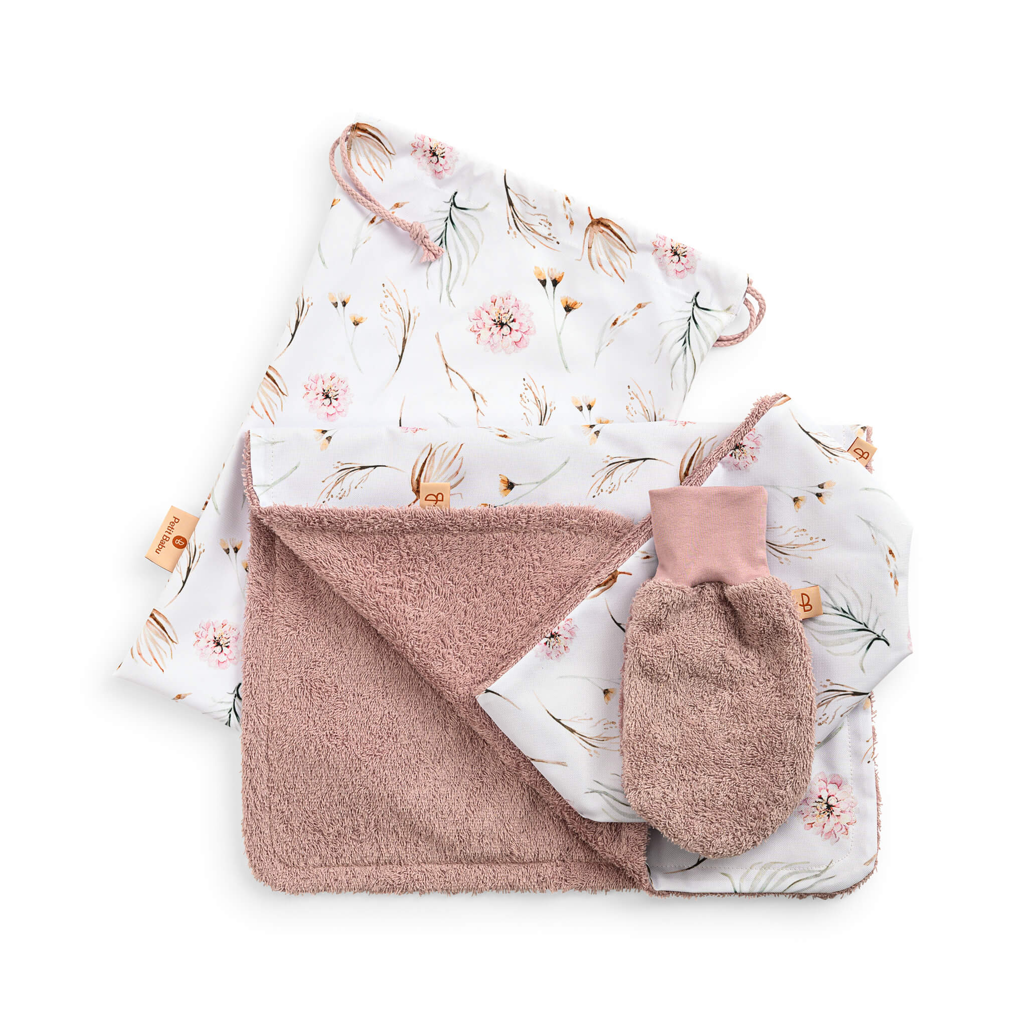 Baby care set - Pink flowers