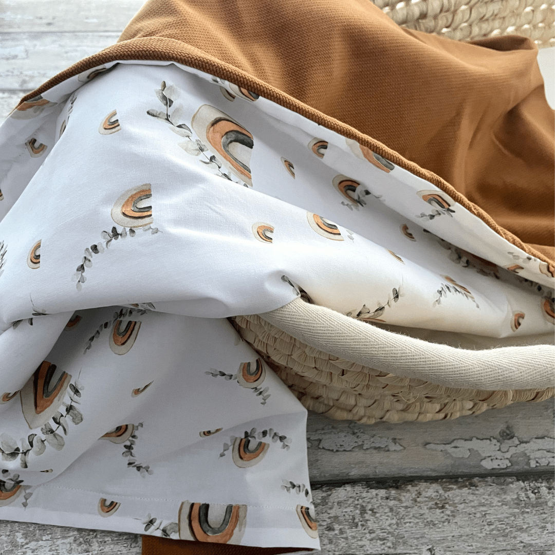 Caramel brown blanket - Rainbows